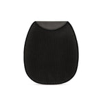 Schwarze, ovale CatGenie GenieMat 63x55cm (Taschenmatte) mit schwarzer Oberkante auf weißem Hintergrund. Ideal, um Ihren CatGenie Katzenbox-Bereich sauber und ordentlich zu halten.